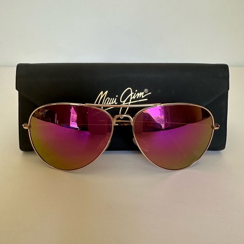 Maui Jim Polarized Pink Aviator Sunglasses - Picture 5 of 5